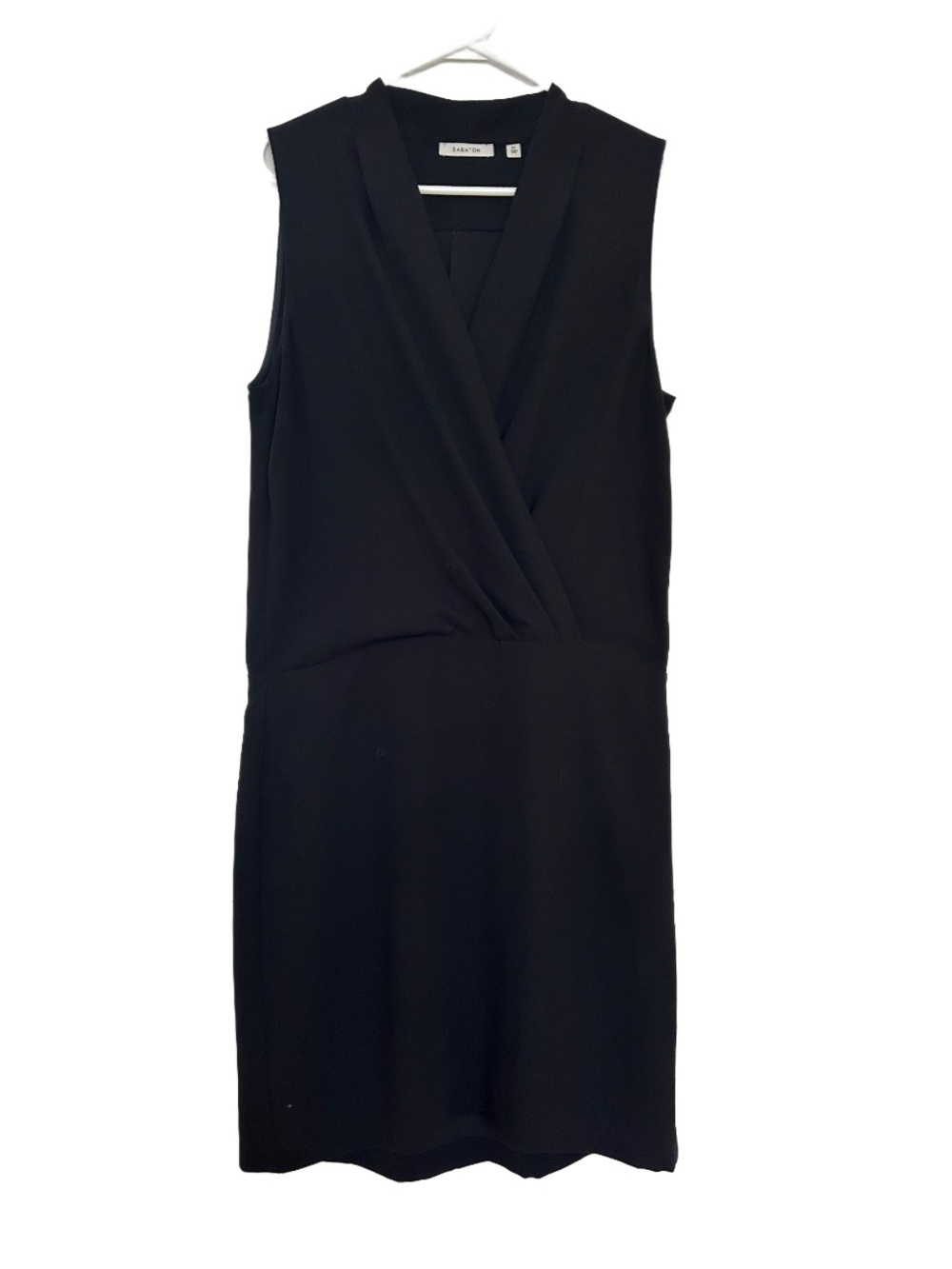 Babaton Black Sleeveless Wrap-Front Mini Dress
